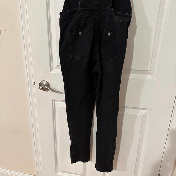 The Editor's Market cotton blend black denim overalls jumpsuit size XS - Picture 7 of 8